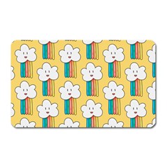 Smile Cloud Rainbow Pattern Yellow Magnet (rectangular)