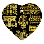 American Golden Ancient Totems Heart Ornament (Two Sides) Front