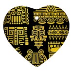 American Golden Ancient Totems Heart Ornament (Two Sides) Back