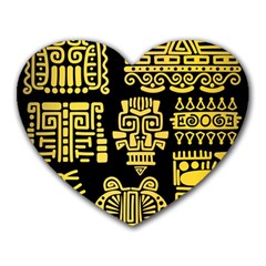 American Golden Ancient Totems Heart Mousepads by Vaneshart