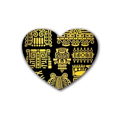 American Golden Ancient Totems Heart Coaster (4 Pack) 
