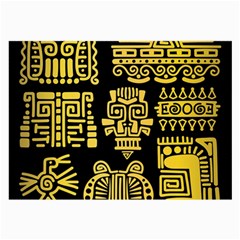 American Golden Ancient Totems Large Glasses Cloth by Vaneshart