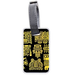 American Golden Ancient Totems Luggage Tag (one Side) by Vaneshart