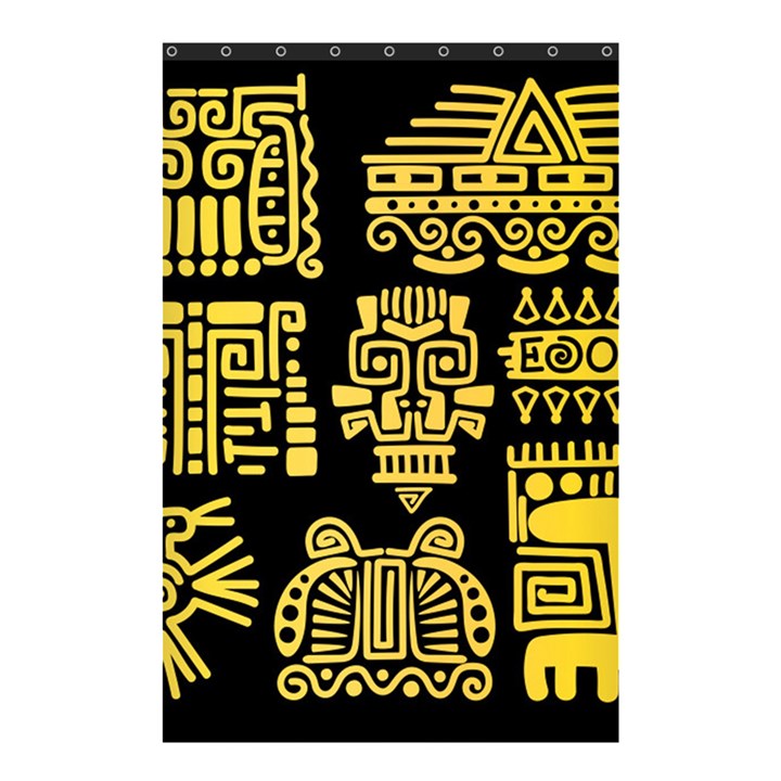 American Golden Ancient Totems Shower Curtain 48  x 72  (Small) 