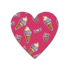 Seamless Pattern Patches With Ice Cream Heart Magnet by Vaneshart