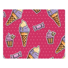 Seamless Pattern Patches With Ice Cream Double Sided Flano Blanket (large) 