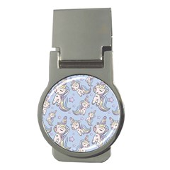 Pattern With Cute Unicorns Money Clips (round) 