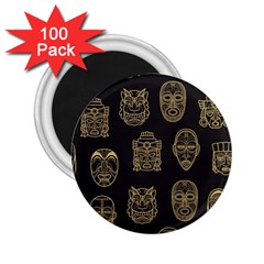 Indian Aztec African Historic Tribal Mask Seamless Pattern 2.25  Magnets (100 pack) 