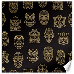 Indian Aztec African Historic Tribal Mask Seamless Pattern Canvas 12  x 12 