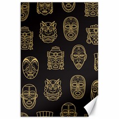 Indian Aztec African Historic Tribal Mask Seamless Pattern Canvas 20  x 30 