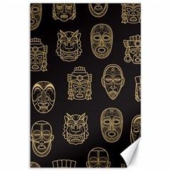 Indian Aztec African Historic Tribal Mask Seamless Pattern Canvas 24  x 36 