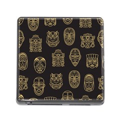 Indian Aztec African Historic Tribal Mask Seamless Pattern Memory Card Reader (Square 5 Slot)