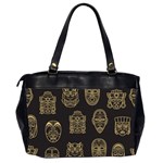 Indian Aztec African Historic Tribal Mask Seamless Pattern Oversize Office Handbag (2 Sides) Back