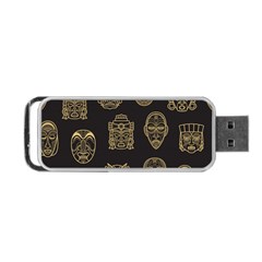 Indian Aztec African Historic Tribal Mask Seamless Pattern Portable USB Flash (Two Sides)