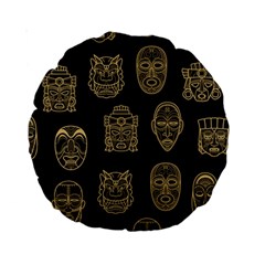 Indian Aztec African Historic Tribal Mask Seamless Pattern Standard 15  Premium Round Cushions