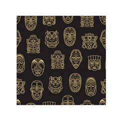 Indian Aztec African Historic Tribal Mask Seamless Pattern Small Satin Scarf (Square)