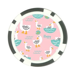 Cute Happy Duck Gift Card Design Seamless Pattern Template Poker Chip Card Guard (10 Pack)