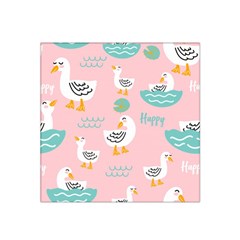 Cute Happy Duck Gift Card Design Seamless Pattern Template Satin Bandana Scarf by Vaneshart