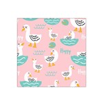 Cute Happy Duck Gift Card Design Seamless Pattern Template Satin Bandana Scarf Front