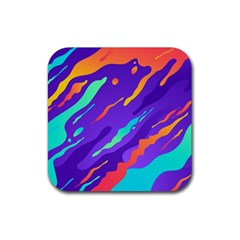 Multicolored Abstract Background Rubber Coaster (square) 