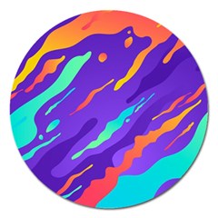 Multicolored Abstract Background Magnet 5  (round) by Vaneshart