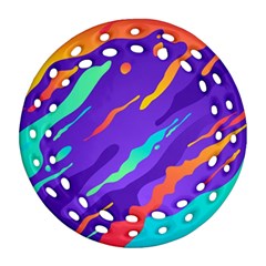 Multicolored Abstract Background Ornament (round Filigree)