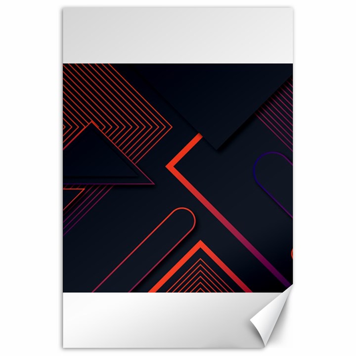 Gradient Geometric Shapes Dark Background Design Canvas 20  x 30 