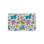 Baby Care Stuff Clothes Toys Cartoon Seamless Pattern Cosmetic Bag (Small) Front