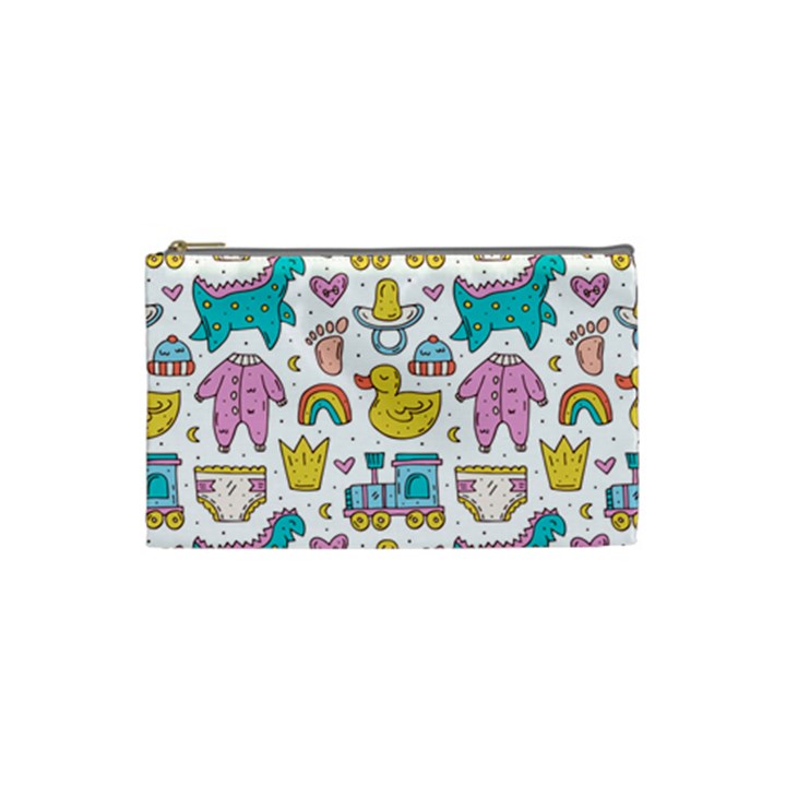 Baby Care Stuff Clothes Toys Cartoon Seamless Pattern Cosmetic Bag (Small)