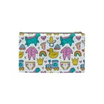 Baby Care Stuff Clothes Toys Cartoon Seamless Pattern Cosmetic Bag (Small) Back