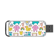 Baby Care Stuff Clothes Toys Cartoon Seamless Pattern Portable Usb Flash (one Side)