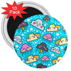 Cloud Seamless Pattern 3  Magnets (10 Pack) 