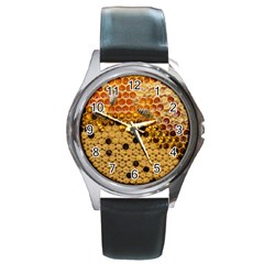 Top View Honeycomb Round Metal Watch