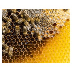 Honeycomb With Bees Double Sided Flano Blanket (medium) 