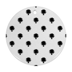 Black And White Tropical Print Pattern Ornament (round) by dflcprintsclothing