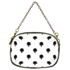 Black And White Tropical Print Pattern Chain Purse (two Sides)