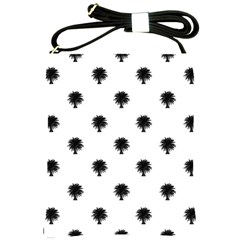 Black And White Tropical Print Pattern Shoulder Sling Bag by dflcprintsclothing