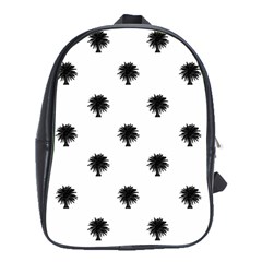 Black And White Tropical Print Pattern School Bag (xl) by dflcprintsclothing