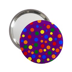 Gay Pride Rainbow Multicolor Dots 2 25  Handbag Mirrors by VernenInk