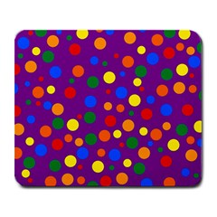 Gay Pride Rainbow Multicolor Dots Large Mousepads by VernenInk