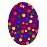 Gay Pride Rainbow Multicolor Dots Oval Ornament (Two Sides) Front