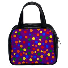 Gay Pride Rainbow Multicolor Dots Classic Handbag (two Sides) by VernenInk