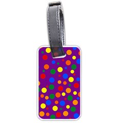 Gay Pride Rainbow Multicolor Dots Luggage Tag (one Side) by VernenInk