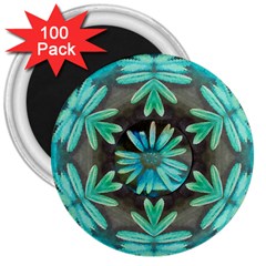 Blue Florals As A Ornate Contemplative Collage 3  Magnets (100 Pack) by pepitasart