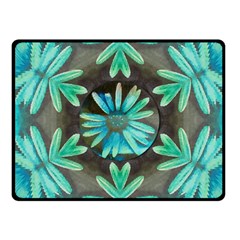 Blue Florals As A Ornate Contemplative Collage Fleece Blanket (small) by pepitasart