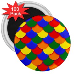 Gay Pride Scalloped Scale Pattern 3  Magnets (100 Pack) by VernenInk