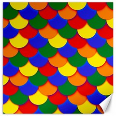 Gay Pride Scalloped Scale Pattern Canvas 12  X 12  by VernenInk