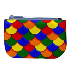 Gay Pride Scalloped Scale Pattern Large Coin Purse by VernenInk