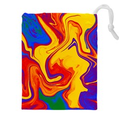 Gay Pride Swirled Colors Drawstring Pouch (4xl) by VernenInk