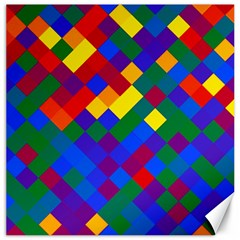 Gay Pride Diagonal Pixels Design Canvas 20  X 20  by VernenInk
